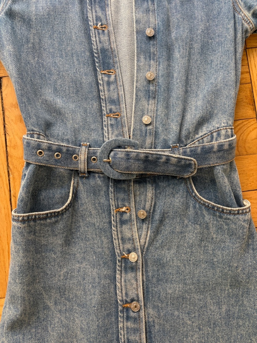 7 For All Mankind Classic Denim Dress in Volcanic Blue - Picture 5 of 5